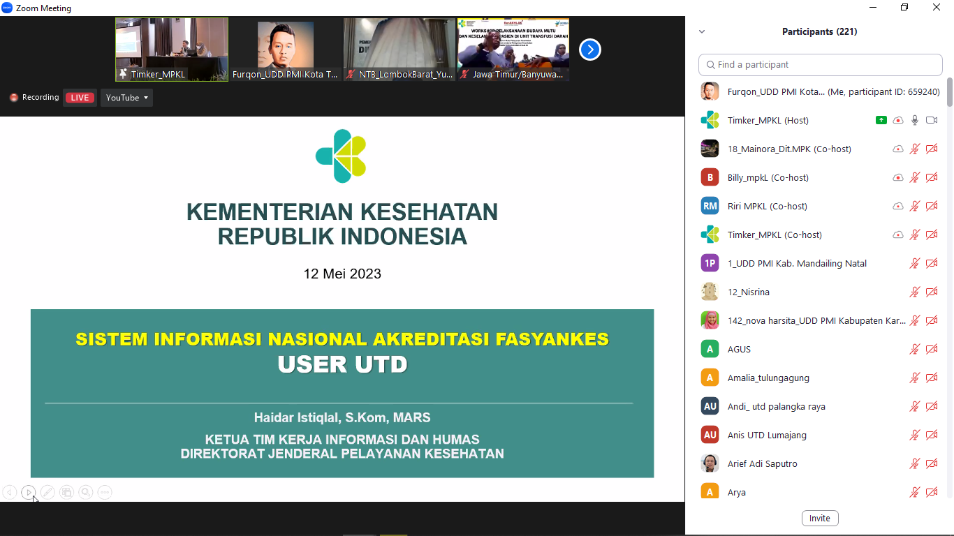 Undangan Diseminasi Standar Akreditasi UTD Kementerian Kesehatan Republik Indonesia