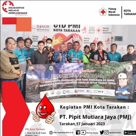 PT. Pipit Mutiara Jaya bersama PMI Kota Tarakan melaksanakan Kegiatan donor darah